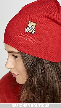 Moschino - Red Bear Patch Beanie
