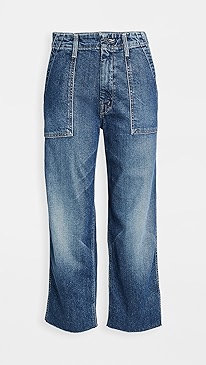 MOTHER - Patch Pocket Zip Ankle Fray Jeans