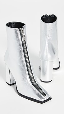 MSGM - Square Toe Zip Ankle Booties