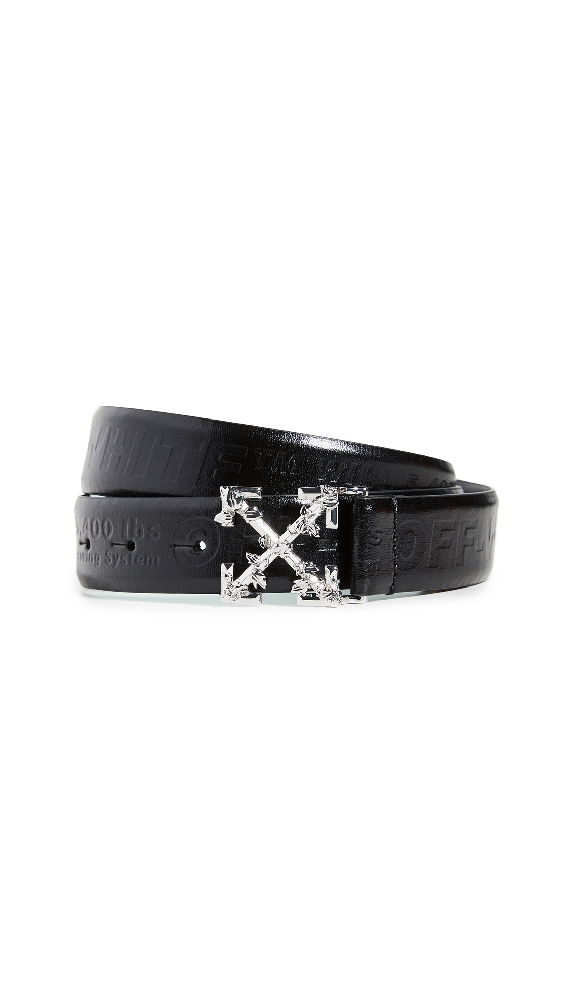 Off white black leather belt clearance