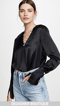 3.1 Phillip Lim - Satin Pearl Drape Blouse