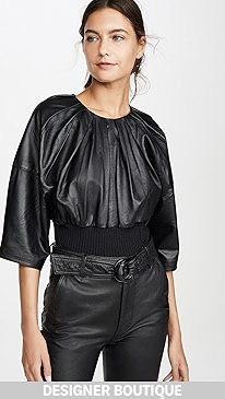 3.1 Phillip Lim - Leather Rib Hem Top