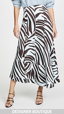3.1 Phillip Lim - Zebra Pleated Skirt with Snaps