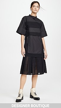3.1 Phillip Lim - Multimedia Dress with Pleated Hem
