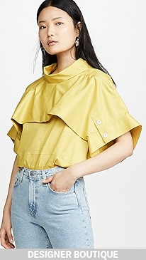 3.1 Phillip Lim - Dolman Sleeve Top with Fold Over Collar