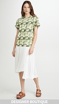 3.1 Phillip Lim - Daisy Printed Pleated T Shirt Dress