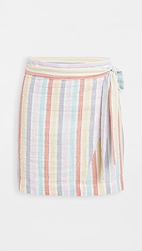 Plush - Striped Mini Wrap Skirt