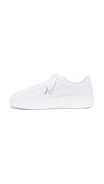 puma basket weave platform sneaker