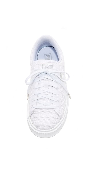 puma basket weave platform sneaker