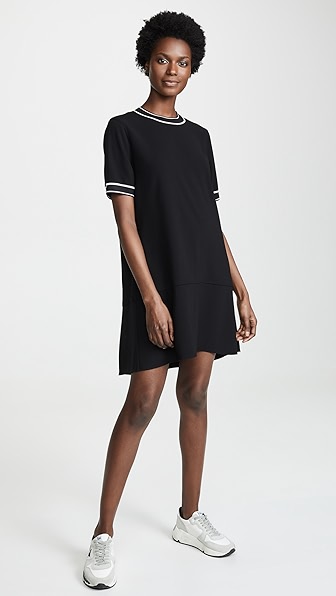 black crepe shift dress