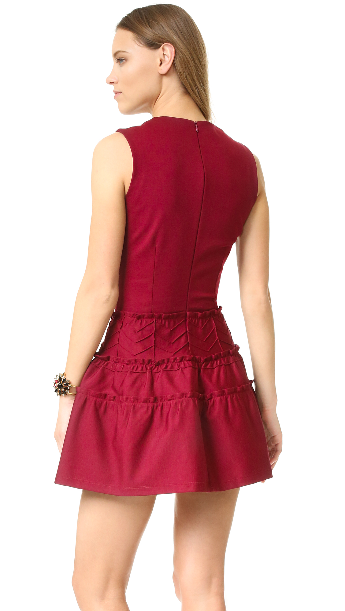 red valentino ruffle dress