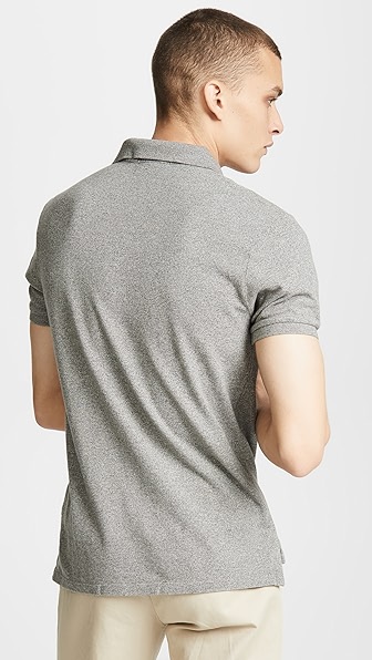 POLO RALPH LAUREN CUSTOM SLIM FIT ICONIC MESH POLO CANTERBURY HEATHER