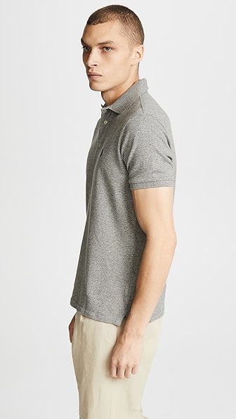 POLO RALPH LAUREN CUSTOM SLIM FIT ICONIC MESH POLO CANTERBURY HEATHER