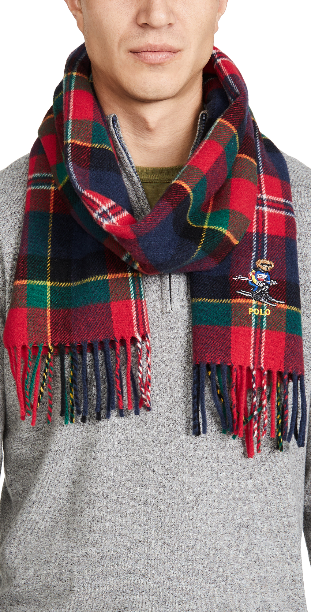 polo bear tartan backpack