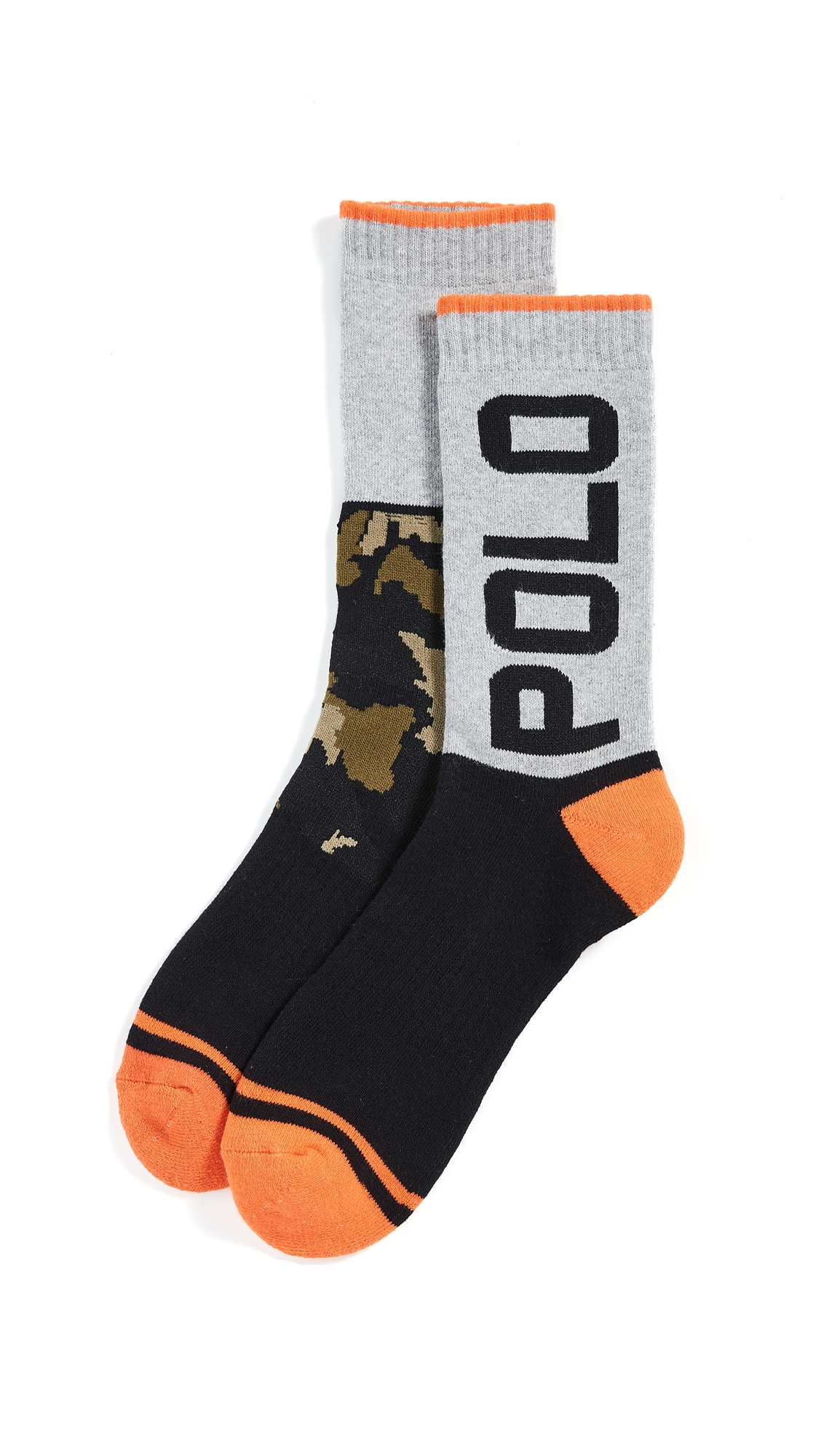 Polo Ralph Lauren Limited Edition: Terrain Camo Colorblock Crew Socks In Black | ModeSens