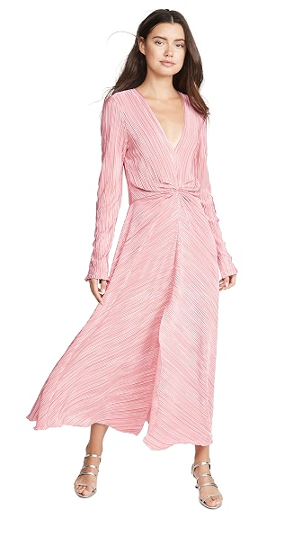 Rotate Birger Christensen Number 7 Pleated Dress In Bridal Rose