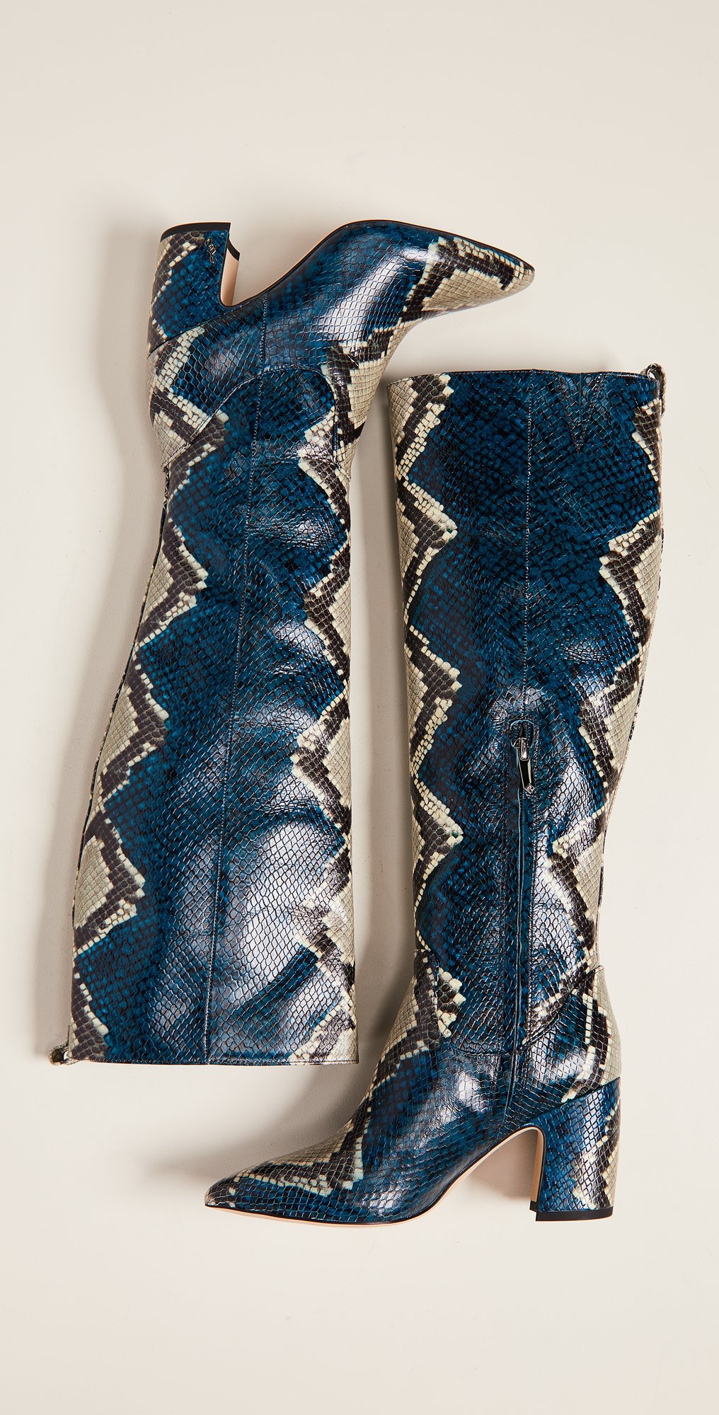 sam edelman blue snakeskin boots