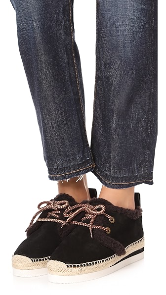 chloe shearling sneakers