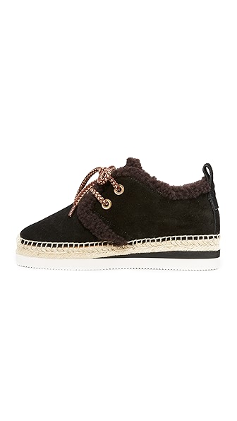 chloe shearling sneakers