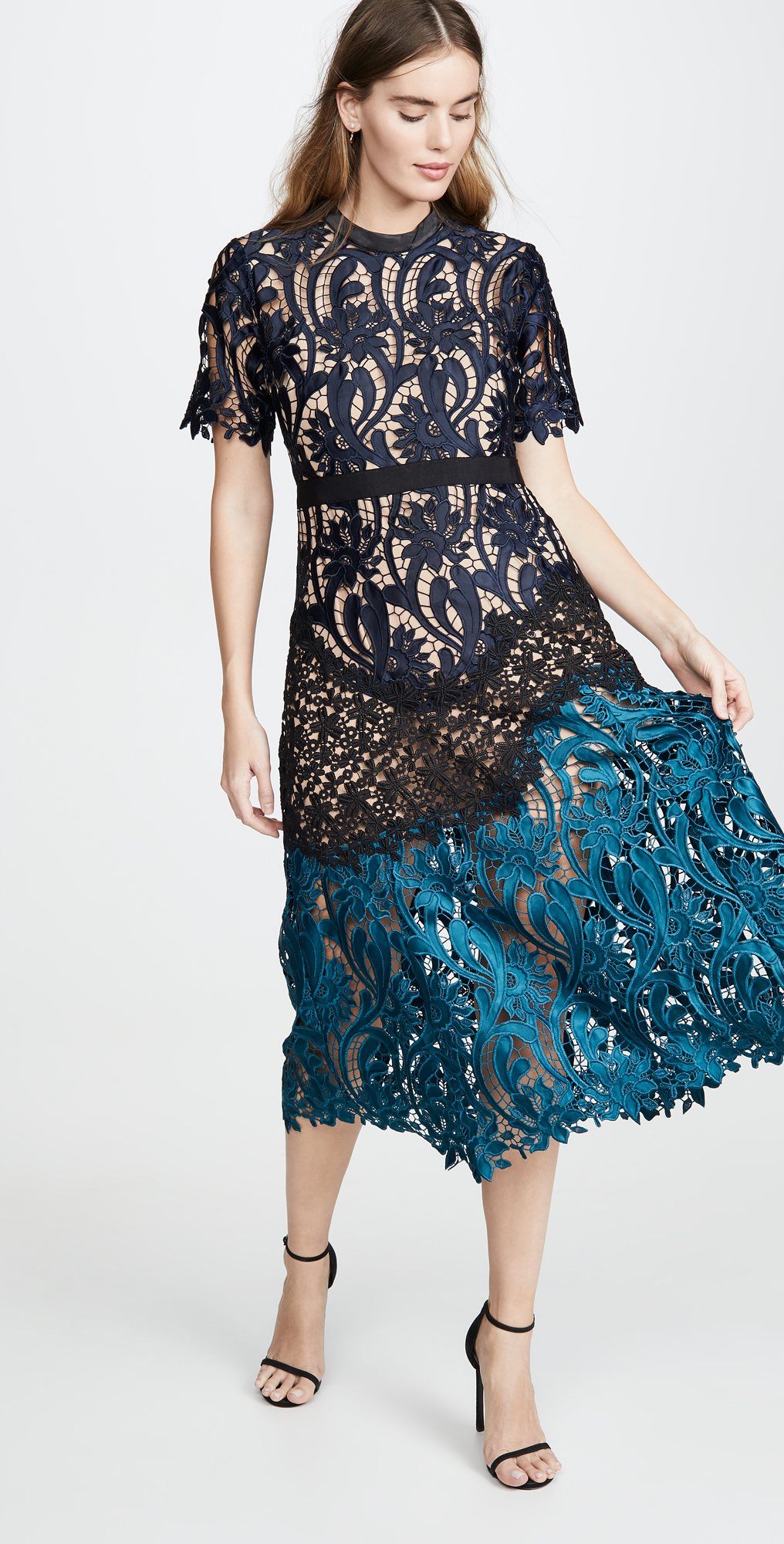 self portrait prairie midi dress