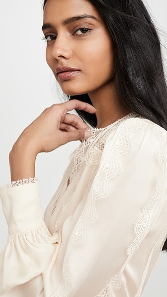 Self-portrait Lace Trim Mini Dress In Cream Self-portrait Lace Trim Mini Dress In Cream