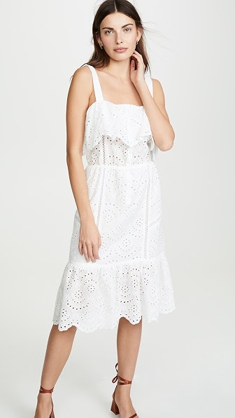 7 For All Mankind Eyelet Dress In White 
