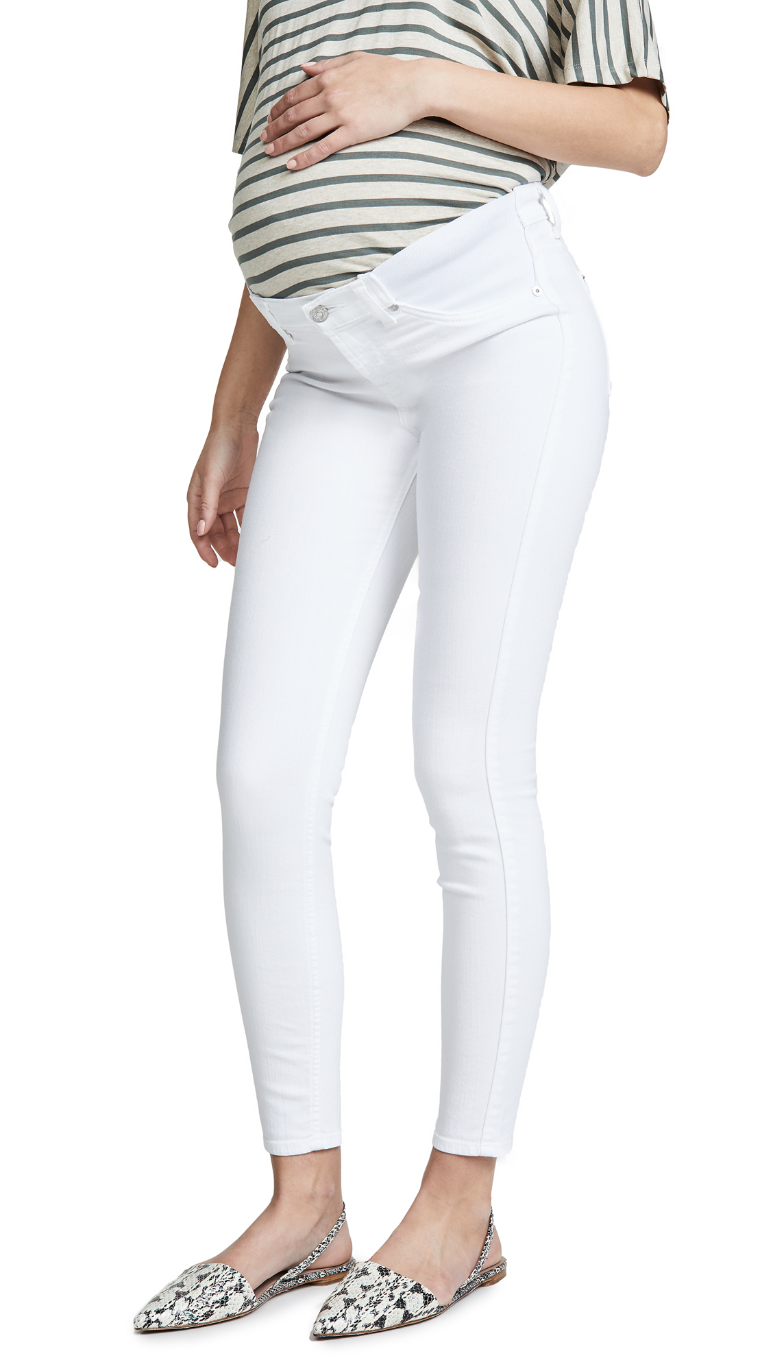 7 For All Mankind Ankle Skinny Maternity Jeans With Faux Front Pockets