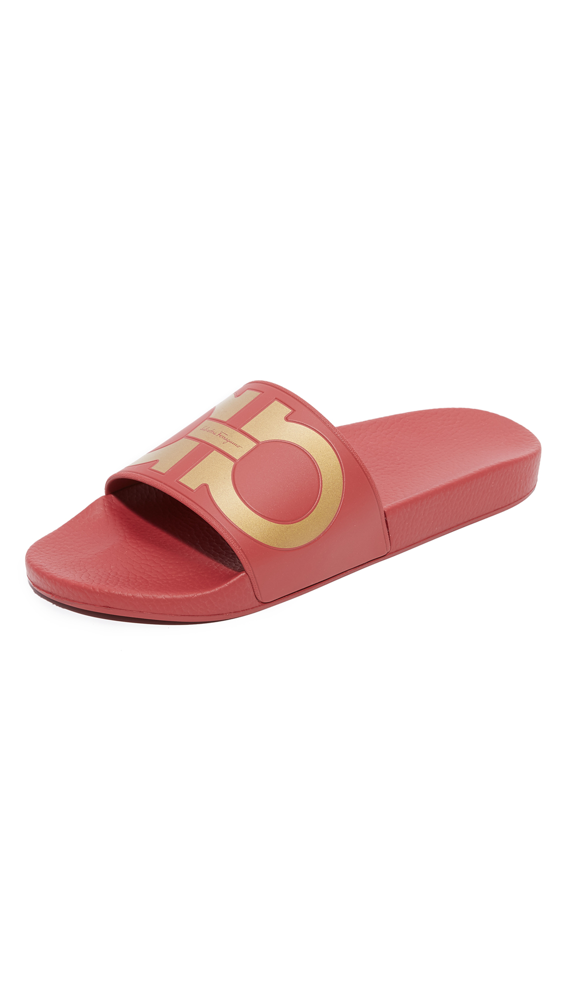 red ferragamo slides