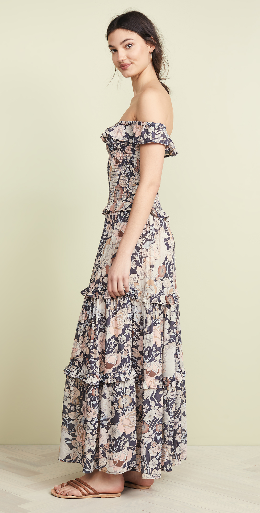 amethyst shirred sundress