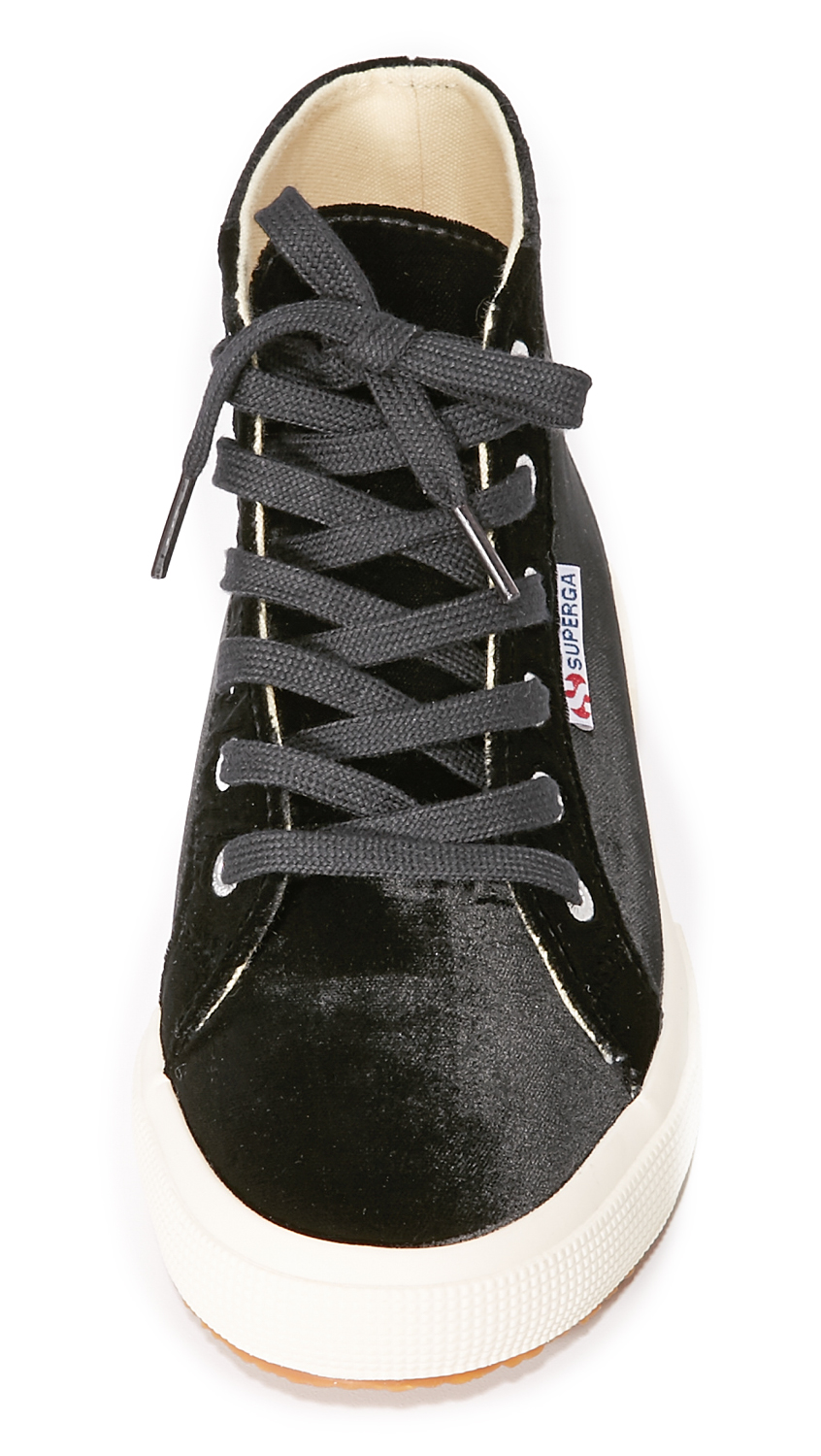 velvet high top superga