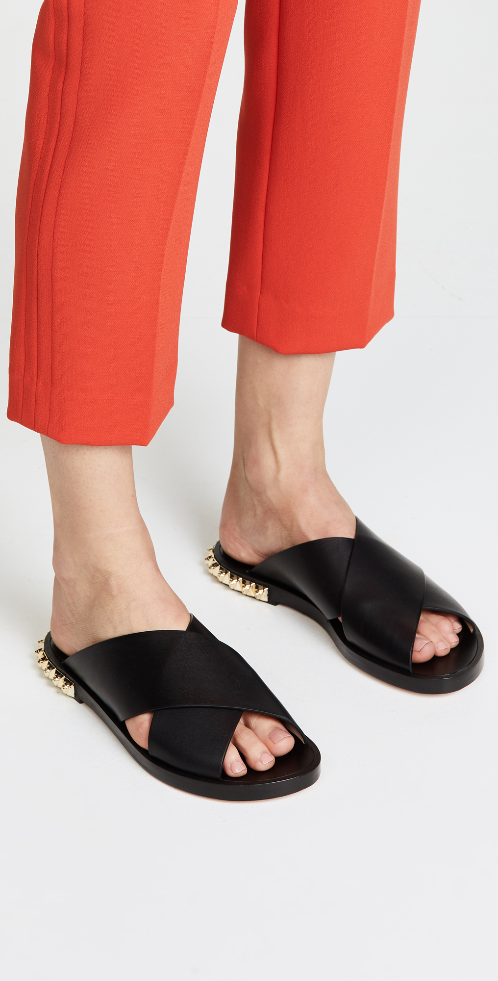 stuart weitzman rockrose leather slides