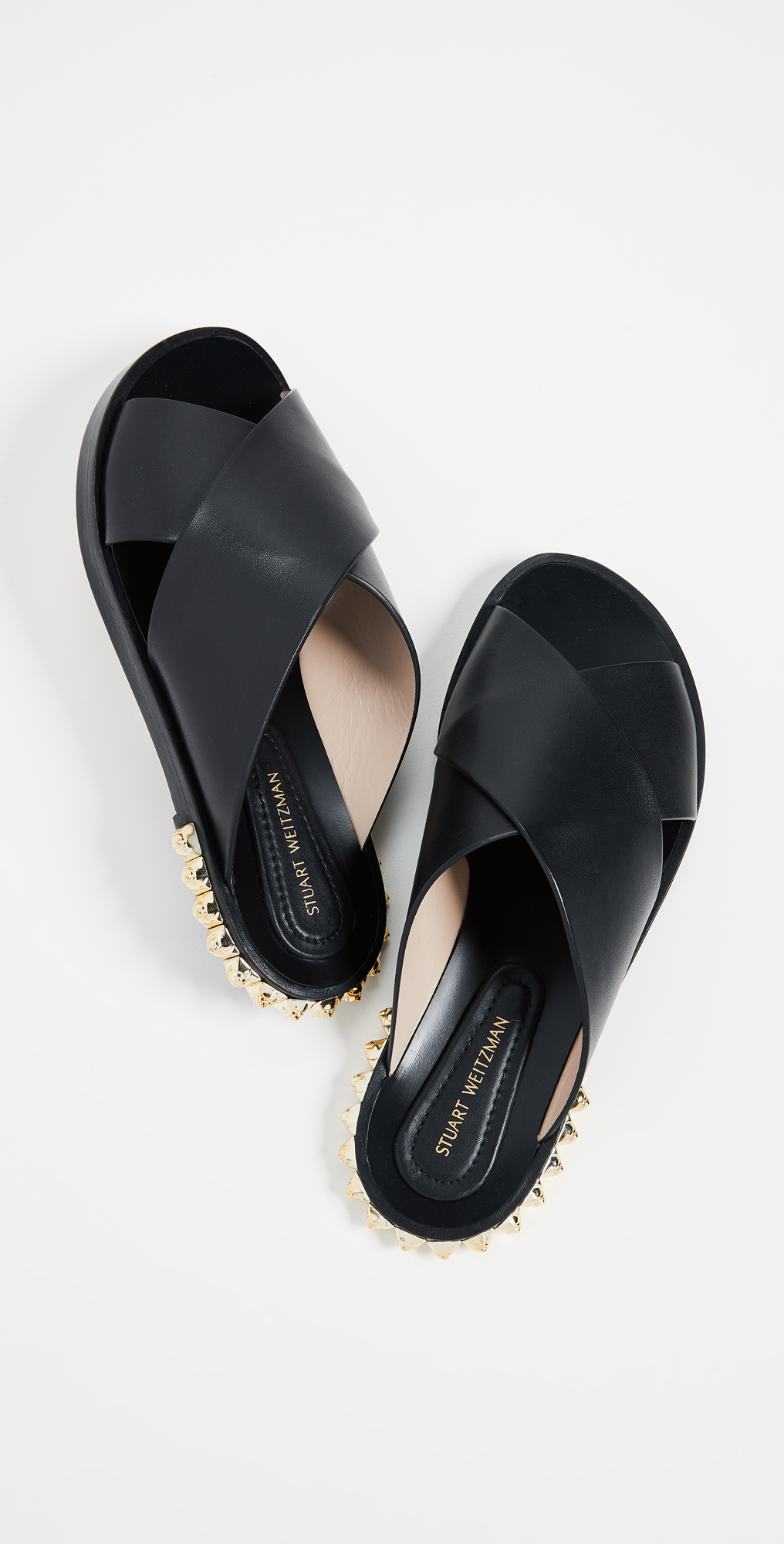 stuart weitzman rockrose leather slides