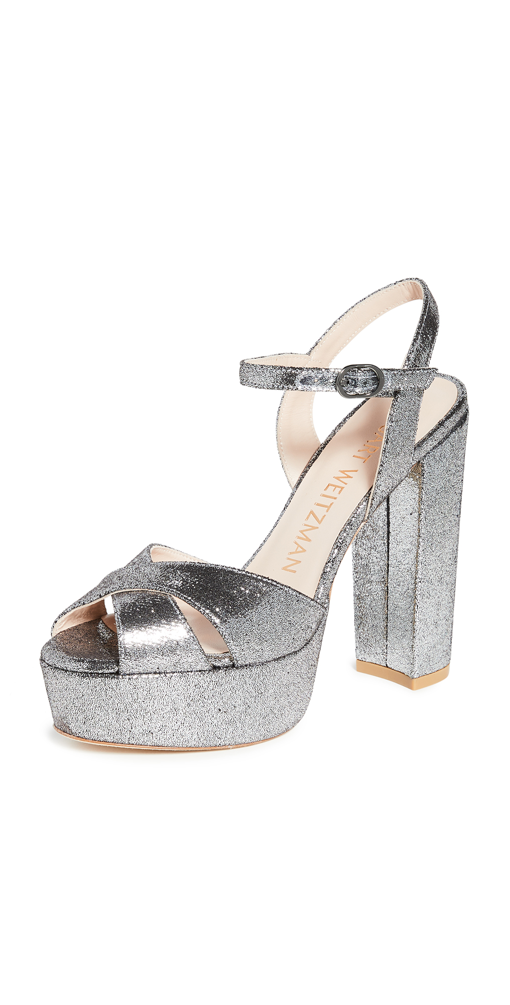stuart weitzman silver sandals