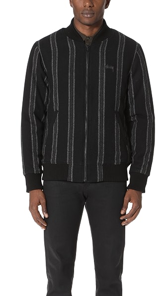 stussy wool stripe work jacket
