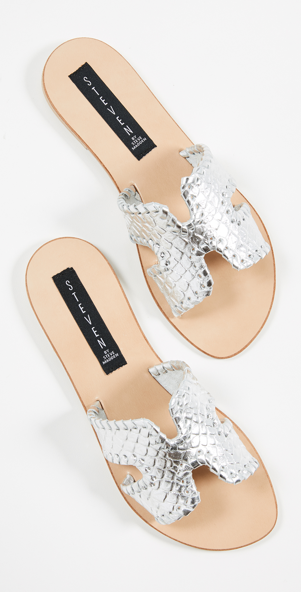 steve madden silver slides