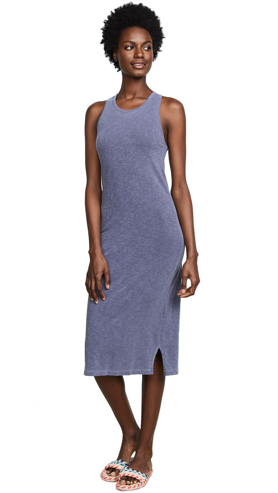 Sundry Cross Back Midi Dress In Pigment Navy