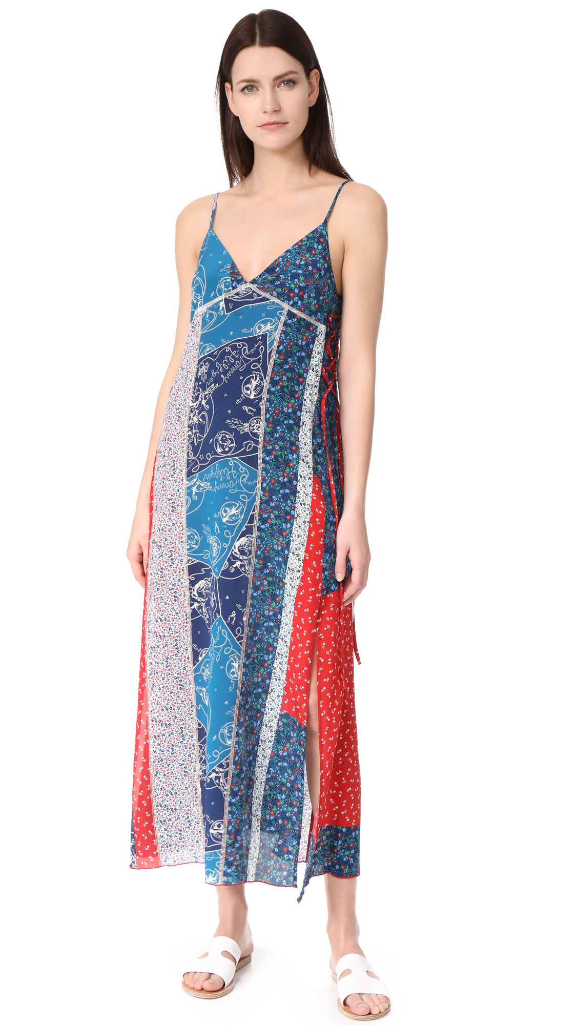 patchwork maxi dress