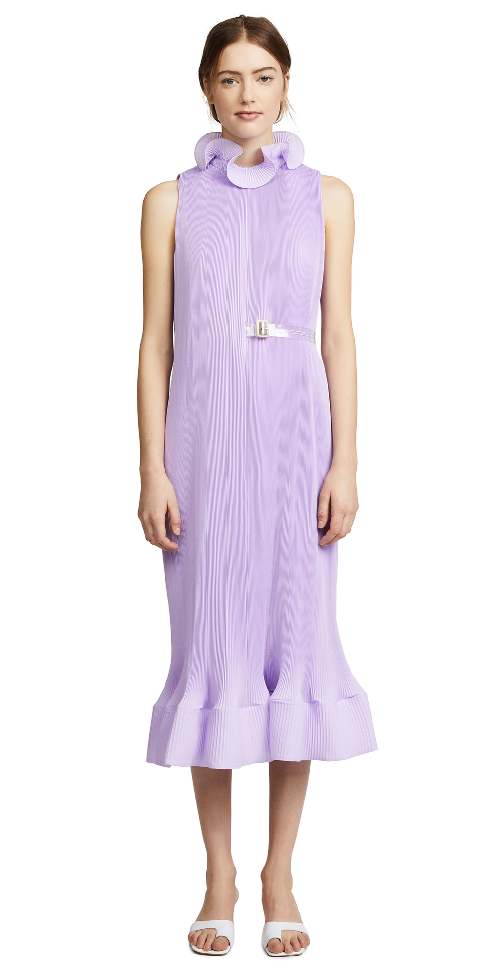 Tibi Lavender Pleated Dress Hot Sale 
