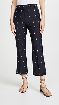 Tibi - Cropped Midrise Bootcut Pants