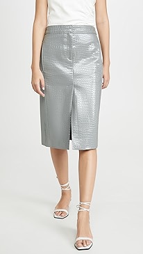 Tibi - Croc Embossed Trouser Skirt
