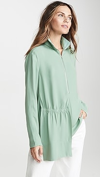 Tibi - Zip Up Mock Neck Top