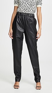 Tibi - Faux Leather Joggers