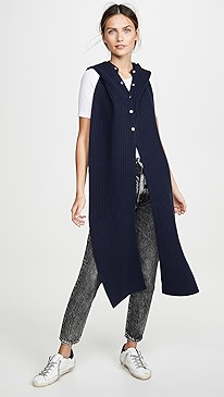 Tibi - Merino Rib Sweater Hoodie Scarf