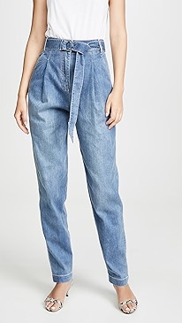 Tibi - Denim Sculpted Pleat Pants