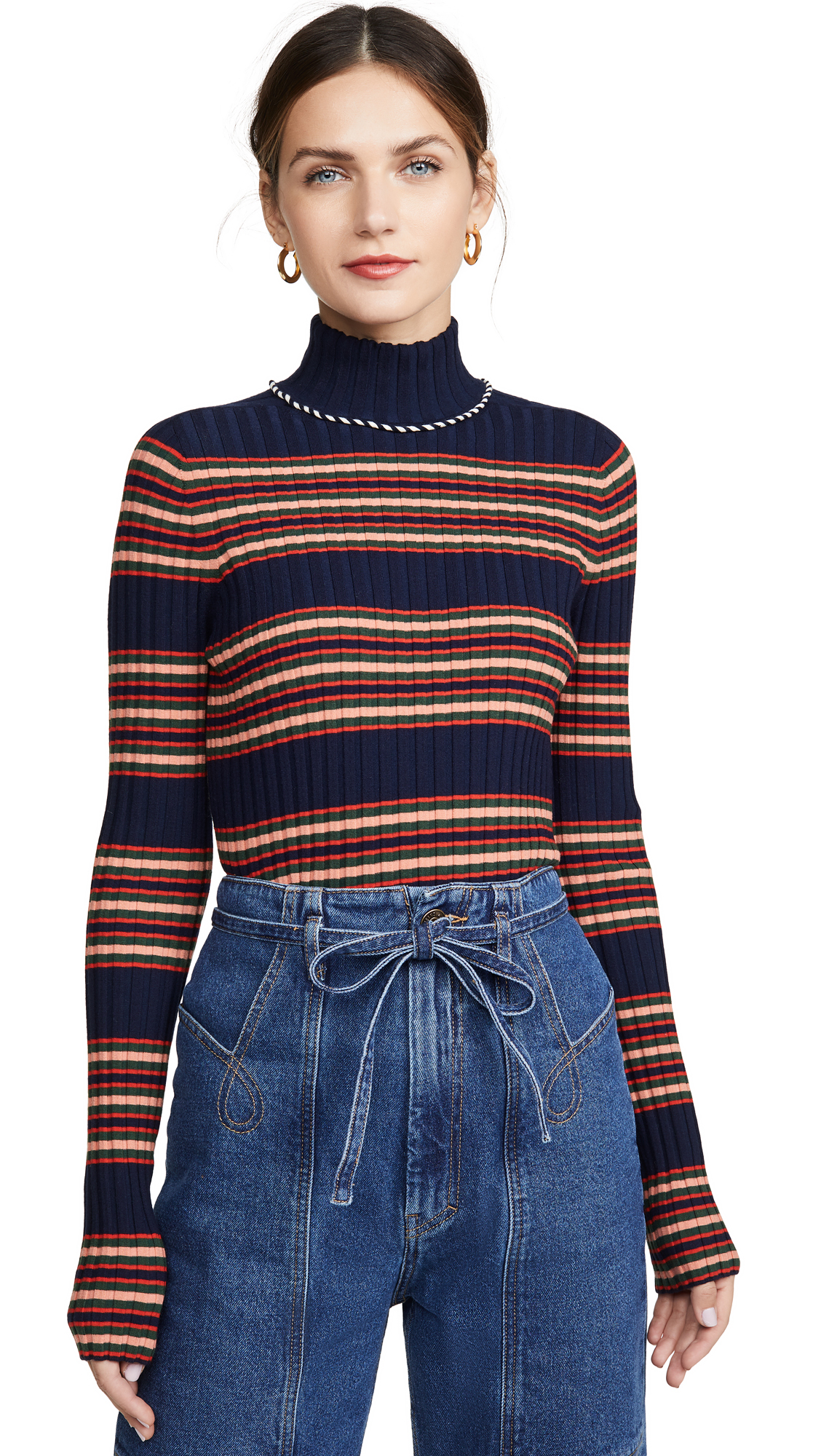Navy striped turtleneck Clearance