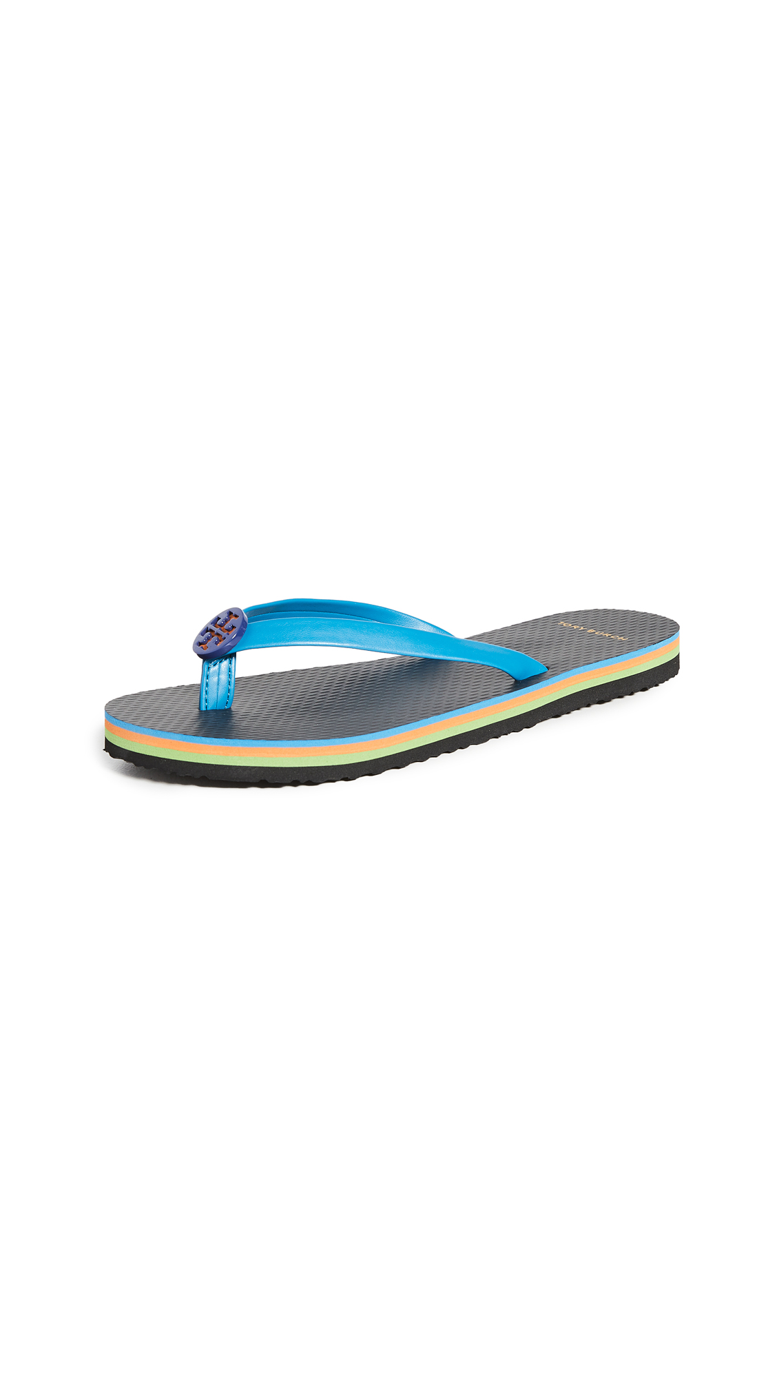 tory burch blue flip flops