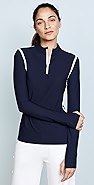 Tory Sport Parallel Stripe Reflective Quarter Zip Pullover