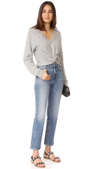 ALEXANDER WANG T DEEP V TWIST FRONT SWEATER