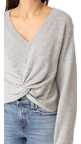 ALEXANDER WANG T DEEP V TWIST FRONT SWEATER