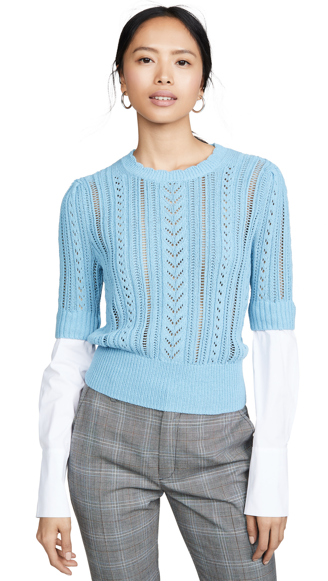 veronica beard mixed media sweater